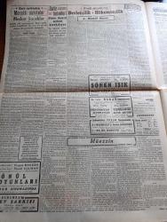 Cumhuriyet Gazetesi - 25 Nisan 1942 - İmparatorluk Ve Emperyalistlik Yazan Yunus Nadi Başmakale - Ankara'da Çocuk Bayramı Fotoğraf - Türk Yavruları Büyük Şef İsmet İnönü'nün Huzurunda Fotoğrafı - Londra'ya Göre Kral Boris Kendini Führer İlan Etmiş - Yunan Milleti Makedonya Ve Trakyanın Bulgar Olmasını Hiçbir Vakit Kabul Etmeyecektir - Birmanyada Japon Hücumları Şiddetli Bir Mukavemetle Karşılaşıyor - Beaverbrook Diyor Ki Garpta Mutlaka İkinci Cephe Açmalıyız - Askeri Vaziyet Yazan Emekli General H. Emir Erkilet Yazı Dizisi - Devletçilik Hükümetçilik Yazan A. Hamdi Başar - Maskeli 5 lerin Dönüşü Şehzadebaşı Turan Sinemasında - Alevlerin Şarkısı Filmi Elhamra Sinemasında - Küçük Hikaye Müezzin Yazan Kudret Sinan - Sızı Yazan Mükerrem Kamil Su Yazı Dizisi - Türkiye Serbest Güreş Müsabakaları Bugün Başlıyor - Almanya'da İstifçilik Yapanlar İdama Mahkum Ediliyor - Altın Çapa Kundura Mağazası - Bugünkü Radyo Programı - Türk Ticaret Bankası - Sümerbank