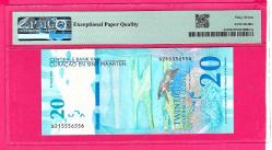 CURAÇAO SINT MAARTEN 20 CARIBISCHE GULDEN P2a 2025 PMG 67 EPQ UNC ÇİL