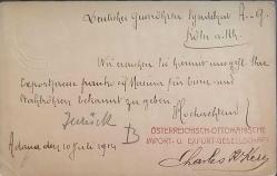 Osmanlı Almanya 1914  20 Paras Antiye Adana'dan Köln'e yollanılmış.