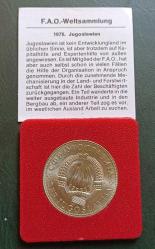 Yugoslavya 1976 10 Dinar Çil FAO Hatıra parası Sertifikalı