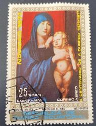 Ekvator Ginesi Pulu - Equatorial Guinea Stamp - Postadan Geçmiş Pul Filateli -  Damgalı - A. Dürer Bekire ve Çocuk Tablosu Temalı Pul , 25  PARA - YABANCI PULLAR - NOSTALJİK DOĞUM GÜNÜ HEDİYESİ