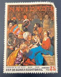Ekvator Ginesi Pulu - Equatorial Guinea Stamp - Postadan Geçmiş Pul Filateli -  Damgalı - Juan Bautista Maíno - Magi'nin Hayranlığı Tablosu Temalı Pul , 25 PARA - YABANCI PULLAR - NOSTALJİK DOĞUM GÜNÜ HEDİYESİ
