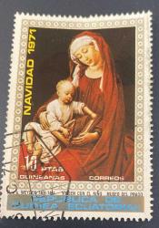 Ekvator Ginesi Pulu - Equatorial Guinea Stamp - Postadan Geçmiş Pul Filateli -  Damgalı -  Rogier van der Weyden Madonna ve Çocuk Tablosu Temalı Pul , 10 PARA - YABANCI PULLAR - NOSTALJİK DOĞUM GÜNÜ HEDİYESİ