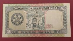 TÜRKMENİSTAN  20 MANAT A SERİSİ 1995 YILI KONDÜSYONU RESİMDE GÖRÜLDÜĞÜ GİBİDİR