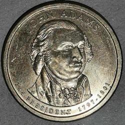 AMERİKA BAŞKANLAR SERİSİ 2007 P 1 DOLAR Başkanlık 1 $ Bozuk Para - John Adams (1797-1801)
