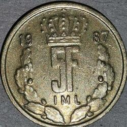 LUKSEMBURK 1987  5 FRANK