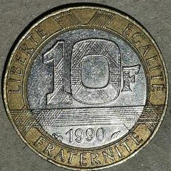 FRANSA 1990  10 FRANK