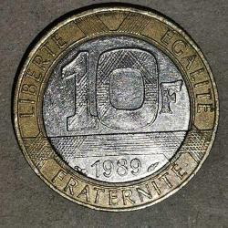 FRANSA 1989  10 FRANK