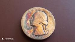 USA; QUARTER DOLLAR 1942 - GÜMÜŞ