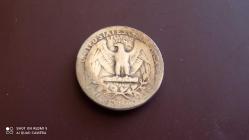 USA; QUARTER DOLLAR 1942 - GÜMÜŞ