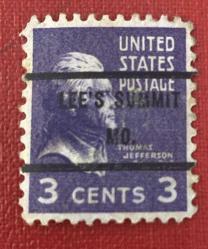 Amerika Birleşik Devletleri Pulu - USA Stamp - Postadan Geçmiş Pul Filateli - Damgalı - THOMAS JEFFERSON TEMALI PUL , 3 PARA  - YABANCI PULLAR - NOSTALJİK DOĞUM GÜNÜ HEDİYESİ