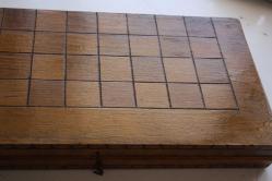 VİNTAGE ESKİ - AHŞAP TAVLA - 21X41 CM (ANTIK KOLİ 14