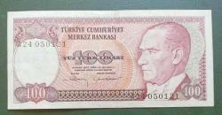 7 Emisyon A 24 Seri 100 Lira Çil altı