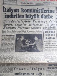Cumhuriyet Gazetesi - 22 Mart 1948 - İtalya Müzayedede Abidin Daver Başmakale - İtalyan Komünistlerine İndirilen Büyük Darbe - Demokrat Parti Haysiyet Divanı Çarşamba Günü Toplanıyor - Demokrat Parti Haysiyet Divanı Başkanı Hamit Şevket İnce - Doğuda Sovyet Baskısı - Yunan İtalyan Andlaşmasına Doğru - Fenerbahçe Dün Galatasaray'ı 3 1 Yendi Fotoğraf - Yahudiler Meydan Okuyorlar - Kamplarda Bulunan Türkler - Goebbels'in Hatıraları Yazı Dizisi - Muammer Karaca Maksim Hangisi Büyük Operet - Kadınların Sevgilisi Bu Akşam Atlas Sinemasında - Huzur Yazan Ahmet Hamdi Tanpınar Yazı Dizisi - Öz Fenerbahçe Bugün Çıktı - Gazete Sahifeleri Yazan Burhan Felek - Hitler'in Propaganda Nazırı Goebbels'in Kardeşi Konrad Yargılanacak - Bugünkü Radyo Programı - Lion Mağazası - Vaquez Tansiyon Aletleri Gelmiştir - Ferguson Radyoları Nur Mağazasında - Bursa'da Ekmek Sıkıntısı - Ereğli Liman İnşaatı Fotoğraf - De Gasperi Yardım Anlaşmasını İmzalandıktan Sonra Fotoğraf