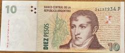 ARJANTİN 10  PESOS ÇİL KAĞIT PARA  RESİMDEKİ ÜRÜN