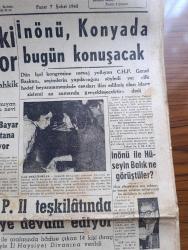 Cumhuriyet Gazetesi - 7 Şubat 1960 - Nerede Bulacağız Acaba Yazan Nadir Nadi Başmakale - Basın Kanununda Yapılacak Yeni İlavelere Doğru - Yalan Haber Konulu Eski Teklif Meclise Getiriliyor - İsmet İnönü Konya'da Konuşacak - Gönüllü Hemşireler Cemiyeti Eminönü Şubesi Yıllık Kongresi Fotoğraf - Devlet Borçları 8 Milyar 17 Milyon 636 Bin Lira - Sanatkar Salahaddin Pınar Dün Vefat Etti - Son 3 Ay İçinde 26 Gemi Sipariş Edildi - Nuh'un Gemisini Satın Almak İsteyen Üç Amerikalı - Evlerden Biri Yazan Orhan Kemal Yazı Dizisi - Küçük Peyk'in Büyük Gazası Yazan A. Cemalettin Saraçoğlu Yazı Dizisi - İran'da UNESCO Yazan Hasan Ali Yücel - Ratip Tahir Burak'ın Tahliyesine Ait Soruyu Adalet Bakanı Esat Budakoğlu Cevaplandırdı - Sanatçının Değeri Yazan Yaşar Kemal - Haftanın Şakaları Yazan Burhan Felek - Bir Çiçekle Yaz Olmaz Yazan Ve Çizen Salih Erimez - Kaligrafi Sanatında Bir Türk'ün Selahattin Kanıdinç'in Başarısı -  Şehir Tiyatrosu Dram Hamlet - Kızılyıldız Beşiktaş'ı 3 1 Yendi
