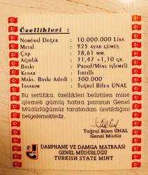 2002 YILI DÜNYA FUTBOL ŞAMPİYONASI 3.SÜ TÜRKİYE HATIRA PARASI TC. DARPHANE HATIRA GÜMÜŞ / MİNELİ 170