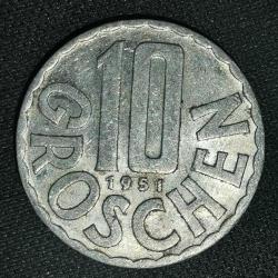 AVUSTURYA 1951  10 GROSCHEN