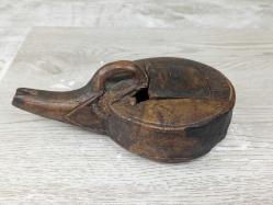 Antika Osmanlı Yazılı Nadir Ahşap Barutluk