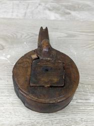 Antika Osmanlı Yazılı Nadir Ahşap Barutluk