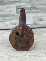 Antika Osmanlı Yazılı Nadir Ahşap Barutluk