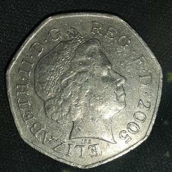 İNGİLTERE  2005  50 PENCE  HATIRA Samuel Johnson's İngilizce sözlük'in yayınlanmasının 250. Yıldönümü