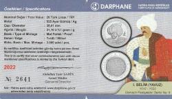 Darphane Osmanlı Padişahları Serisi No:9 Sultan 1.Selim (Yavuz) Hatıra Parası Gümüş