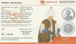 Darphane Osmanlı Padişahları Serisi No:11 Sultan 2.Selim Hatıra Parası Gümüş