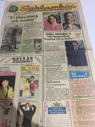 SAKLAMBAÇ TV GAZETESİ DOĞUM GÜNÜ GAZETESİ  - 17 EKİM 1981 - Kadir İnanır-Hülya Koçyiğit-Türkan Şoray-Enis Ayyıldız-ev idare etmek çok zormuş-lady Diana-prens Charles-Pamela‘dan iyi günleri-kaynana foto roman-Suzan avcı-Yavuz Şimşek-Selma Cenk-Asuman Arsoy-Sevinç Arsoy-güzin abla-Yıldız halı-gölgef roman-Cumhur- Emel tümer-tülay-Kerim adalı-Hüseyin kural