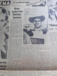 Cumhuriyet Pazar Gazetesi - 24 Şubat 1952 - Kaybettiğimiz Kıymetler Ölüm Yıldönümünde Muhlis Sabahattin Yazan Mekki Said Esen - Renkli Karikatür - Vücudumuz Ayda Bir Değişiyor - Haftanın Şakaları Yazan Burhan Felek - Boş Vaktinizi Geçirmek İçin Eğlence Köşesi - Sherlock Holmes'in Meselelerinden - Hikaye Parlak Fikir Yazan Stanley Rook - Şiirle Anadolu Yazan Cenap Ozankan - Çapamarka Salep - Kağıt Olan Ormanlar - Oyunla Sanatın Birleştiği En Yakın Nokta Bale - Zabıta Tarihinde Casusluk Vakaları Yazan Feyyaz Toker - Tütün Tiryakilerine Beş Mühim Tavsiye - Bette Davis Diyor Kendimi Seyretmeye Tahammül Edemiyorum Fotoğrafı - Gene Autry Arkadaşımız Haluk Durukala Hediye Ettiği Resmi - Mesiha Yelda İle Muzaffer Tema Günahını Ödeyen Adam Filminde Fotoğraf - İster İnan İster İnanma Çizen Ripley - Cahide Sonku