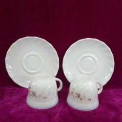 VINTAGE ARCOPAL FRANCE TABAKLARIYLA BERABER BİR ÇİFT FİNCAN