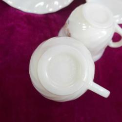 VINTAGE ARCOPAL FRANCE TABAKLARIYLA BERABER BİR ÇİFT FİNCAN