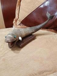 BOYNUZ,BUFOLO BOYNUZU EL İŞÇİLİĞİ TROPİKAL BALIK FORMUNA GETİRİLMİŞ UZUNLUK : 32 CM.