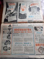 Cumhuriyet Gazetesi - 24 Ekim 1950 - Muallim davası Cumhuriyet Başmakale - Demokrat Parti istişari Kongresi sona erdi - Kore'deki Savaş birliğimiz şimdilik cenupta kalıyor - Türk askeri heyeti azaları cephede fotoğraf - Birleşmiş Milletler'in 5.  yıldönümü - Yüksek Öğretmen Okulu dün törenle açıldı - sayın neticeleri iki üç güne kadar ilan edilecek - Atina'da  açılan Türk ressamları sergisi fotoğraf - yeni Sovyet başkonsolosluğu Petrov Vali Fahrettin Kerim Gökay'ı ziyaret etti - karanlık oda yazan Peride Celal yazı dizisi - Batı Almanya'nın silahlandırılması - zümrelerin galebesi yazan Burhan Felek - hep o masal yazan Kemal Ragıp enson yazı dizisi - Türkiye yüzme birincilikleri yazan Suat Erler  - Türkiye yüzme şampiyonlarından Haldun İşmen Ve Süha Erler Fotoğraf -şehzadebaşı'nda yeni modern Turan sineması - Kahraman Yahudi Yıldız ve İnci sinemalarında - Türk Mısır milli maçını radyo verecek - 1950 1951 Yunus Nadi Mükafatı Milli Mücadeleye Ait Bir Hatıra Rahime Onbaşı