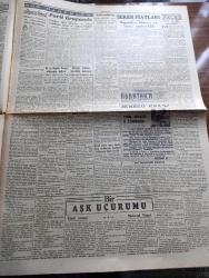 Cumhuriyet Gazetesi - 2 Nisan 1941 - Son İngiliz Ve Fransız Hadisesi yazan Yunus Nadi başmakale - şeker fiyatlarına Bugünden itibaren 10 kuruş zam - Yugoslavya seferberliğin tamamlıyor - Dün Muzaffer İngiliz kıtaları tarafından zaptedilen İtalyan eritresinin Merkezi asmaradan bir manzara - milli şefimiz İsmet İnönü ile Kral Piyer arasında samimi telgraflar - Suriye askeri işgal altında - İngiliz başamirali diyor ki Akdeniz'deki İtalyan donanmasının işini sene sonuna kadar bitireceğim - Almanya'ya ağır hava hücumları - General Simoviç'in beyannamesi Yugoslavya bütün komşuları ile dostane bir siyaset takip edecektir - İçim diyor ki şiiri yazan Fazıl Ahmet Aykaç - İnönü zaferi münasebetiyle Eminönü halkevinde Heyecanlı bir toplantı yapıldı Yavuz Abadan Nutuk söylerken fotoğraf - İstanbul borsası dün açıldı fotoğraf - General De Yunan Ordusunu Övüyor - İzmir İstanbul Günübirliği Yazan Burhan Felek - Bir Aşk Uçurumu Yazan Mahmut Yesari Yazı Dizisi -  kocam güzeller peşinde Melek sinemasında