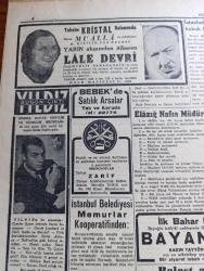 Cumhuriyet Gazetesi - 2 Nisan 1941 - Son İngiliz Ve Fransız Hadisesi yazan Yunus Nadi başmakale - şeker fiyatlarına Bugünden itibaren 10 kuruş zam - Yugoslavya seferberliğin tamamlıyor - Dün Muzaffer İngiliz kıtaları tarafından zaptedilen İtalyan eritresinin Merkezi asmaradan bir manzara - milli şefimiz İsmet İnönü ile Kral Piyer arasında samimi telgraflar - Suriye askeri işgal altında - İngiliz başamirali diyor ki Akdeniz'deki İtalyan donanmasının işini sene sonuna kadar bitireceğim - Almanya'ya ağır hava hücumları - General Simoviç'in beyannamesi Yugoslavya bütün komşuları ile dostane bir siyaset takip edecektir - İçim diyor ki şiiri yazan Fazıl Ahmet Aykaç - İnönü zaferi münasebetiyle Eminönü halkevinde Heyecanlı bir toplantı yapıldı Yavuz Abadan Nutuk söylerken fotoğraf - İstanbul borsası dün açıldı fotoğraf - General De Yunan Ordusunu Övüyor - İzmir İstanbul Günübirliği Yazan Burhan Felek - Bir Aşk Uçurumu Yazan Mahmut Yesari Yazı Dizisi -  kocam güzeller peşinde Melek sinemasında