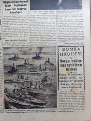 Cumhuriyet Gazetesi - 21 Mart 1942 - yarınki Avrupa'nın müşkülatı Cumhuriyet Başmakale - milli şefimiz İsmet İnönü İstanbul'u şereflendirdiler - Milli Şef İsmet İnönü'nün İstanbul'u teşriflerinden intibalar fotoğraflar - Şehzadebaşı'nda bin yataklı talebe yurdunun inşasına başlanıyor - Berlin büyükelçimiz Hüsrev Gerede Dün Almanya'dan geldi - Tas ajansının uzun bir tekstili İran Azerbaycanının ilhakı Rus kıtalarının Cenuba yürüdükleri yalan - şark cephesi harekatı leningrad müdafileri taarruza geçti - Japon harp tebliği İtalya'ya göre iki Japon filosu ve gemi kafileleri asker ihraç etmek üzereler - Japon donanmasından toplu manzaralar - Kızıl bir Alman tayyaresi karlı ovaya İniş yapmak üzere fotoğraf - İbrahim Özgür Süreyya salonlarındaki danslı çay matinelerinde - yıkılan yuva filmi Taksim sinemasında - çoban mehmet'le Mustafa profesyonel olurlarsa sıkılmamalıyız yazan Eşref Şefik - küçük hikaye hırsızların peşinde yazan Peride Celal - Türk coğrafya Kurumu tesis edildi - Anıtkabir