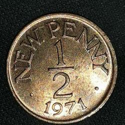 GUERNSEY 1971   1/2  PENNY
