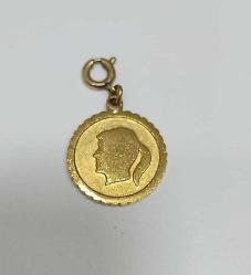 Antika Monet Altın Dolgu Kız Çocuğu Sülietli Charm Kolye Ucu 1944