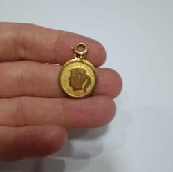 Antika Monet Altın Dolgu Kız Çocuğu Sülietli Charm Kolye Ucu 1944