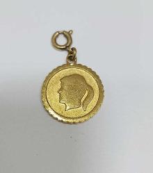 Antika Monet Altın Dolgu Kız Çocuğu Sülietli Charm Kolye Ucu 1942