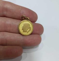 Antika Monet Altın Dolgu Kız Çocuğu Sülietli Charm Kolye Ucu 1942