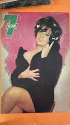 YEDİGÜN DERGİSİ -  1 HAZİRAN 1969 KAPAK : ALTAY DÖNMEZ – JEANNINE GAONAC’H – AHMET ALP – SEVDA FERDAĞ – SYDNEY POITIER – DEAN MARTIN – SILVA KOSCINA – NURHAN NUR – PACO RABANNE – ZEKİ MÜREN – FÜSUN ÖNAL – CAHİT OBEN – NECATİ ZİNCİRKIRAN – ÇETİN A ÖZKIRIM – EROL SİMAVİ – DEAUVILLE – HAEG WILRI – ORTAKÖY PTT – MANG DENİZİ – RENNES – DENİZDE ŞİŞE MESAJI – FRANSIZ KIYILARINDA TÜRK AŞKI – FRANSIZ GAZETELERİ – ŞAMPANYA ŞİŞESİYLE MEKTUP – POSTRESTANT MEKTUPLAŞMASI – FRANSIZ KIZLARIN CEVAPLARI – İSTANBUL ORTAKÖY – MODA DEFİLESİ – PARİS – VİYANA – ALİMİNYUM ELBİSE – GELECEĞİN MODASI – METAL GECELİK – YUGOSLAVYA – İTALYA SİNEMASI – ZENCİ OYUNCU – MÜZİKLİ FİLM – MEZARIMI TAŞTAN OYUN – 25 YIL SONRA AYNI ROL – FİLM KONTRATLARI – MADENİ KIYAFET AKIMI – MAGNUM ŞAMPANYA – FRANSIZ POSTANESİ – PAPATYA FALI – KİŞİLİK YORUMU – NİŞAN TAHMİNİ – AŞK TESPİTİ – FALDA SEVGİ İPUCU – SİVİLCE BAKIMI – PAPATYA KOMPRESİ – BURNDAKİ SİYAH NOKTALAR – OKSİJENLİ SU – BADEM YAĞI – YEDİGÜN POSTA KÖŞESİ – KISKAN  - 16 SAYFA