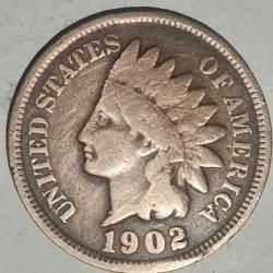 AMERİKA 1902   1 CENT İNDİA CENT