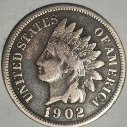 AMERİKA 1902   1 CENT İNDİA CENT