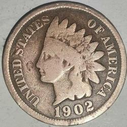 AMERİKA 1902   1 CENT İNDİA CENT