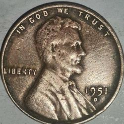 AMERİKA 1951 D     1 CENT  BUĞDAY CENT