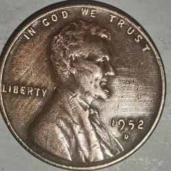 AMERİKA 1952 D     1 CENT  BUĞDAY CENT
