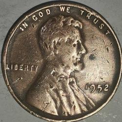 AMERİKA 1952      1 CENT  BUĞDAY CENT