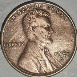 AMERİKA 1952 S      1 CENT  BUĞDAY CENT